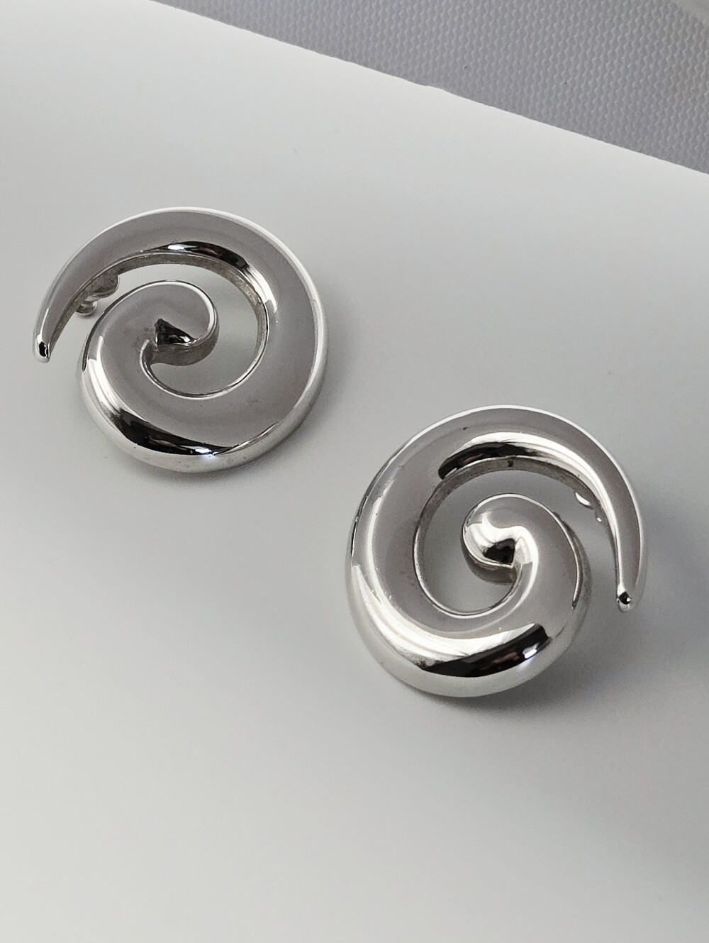 Monet Polished Silver Spiral Post Earrings - Picture 14 of 15